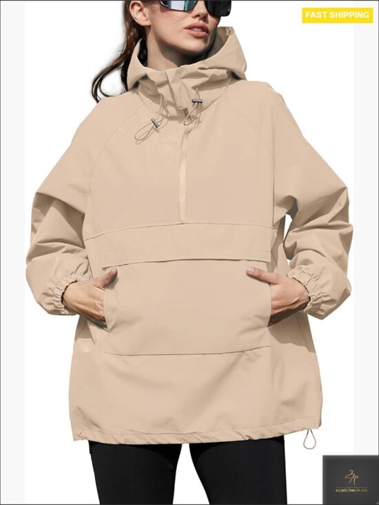 Jackets & Blazers - Lightweight Packable Waterproof Rain Jacket Hooded Windbreaker Outdoor Hiking